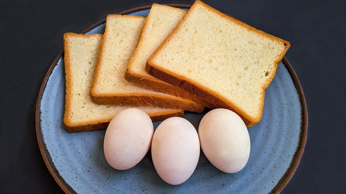 Just add Eggs with Bread! It’s so Delicious and Easy! One Pan Egg Toast Recipe.