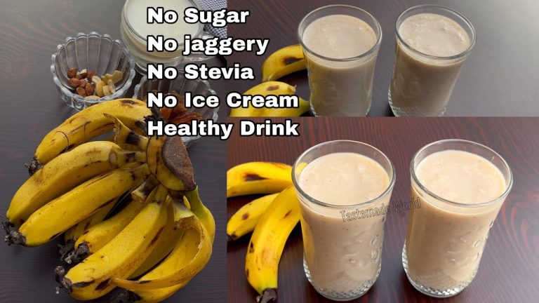 Healthy Banana Milkshake Recipe | Banana Smoothie Recipe | Sugar Free Smoothie Recipe