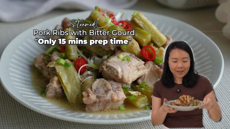Easy & Healthy Steamed Pork Ribs with Bitter Gourd Chinese Style Recipe | ONLY 15 MINS PREP TIME