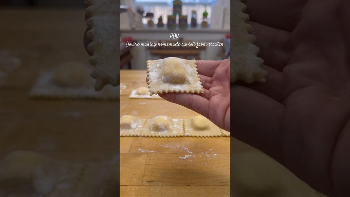 How to make homemade ravioli from scratch… #pasta #shorts