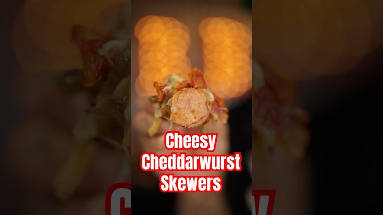 Cheesy Cheddarwurst Skewers #dietzandwatson #tftibbq #skewers #cheesy #bbq #bbqrecipes