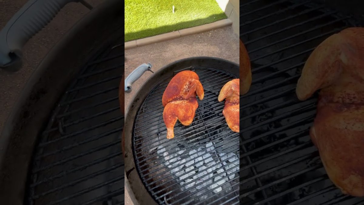 BBQ chicken on the Weber grill#bbq #weber #bbqchicken #WeberKettle