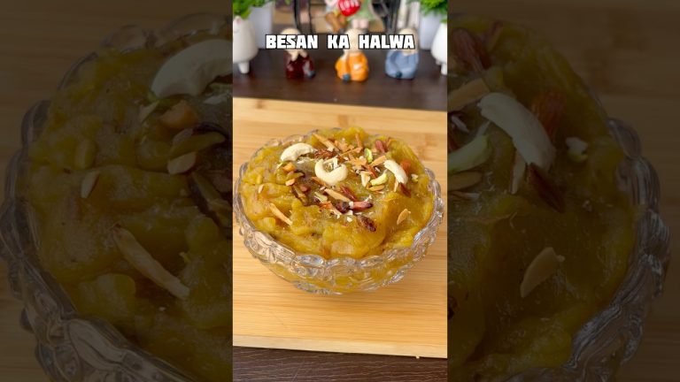 Besan Ka Halwa Recipe #shorts #recipe #halwa #dessert #trending #viral #shortsfeed #besan #cooking