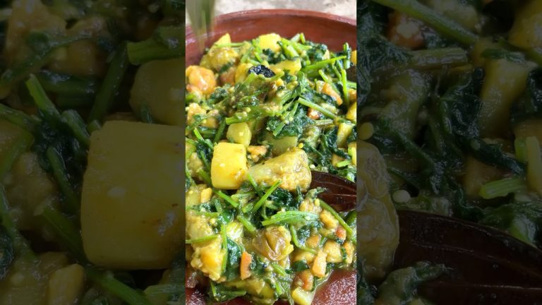 Village-Style Palong Shaak recipe – Quick & Tasty | Bengali recipe #shorts #cooking #villagecooking