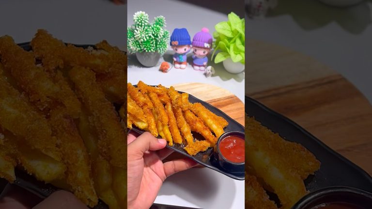 Trending Bread Crumbs French Fries Recipe #recipe #breadcrumbs #frenchfries #shortsrecipe #snacks