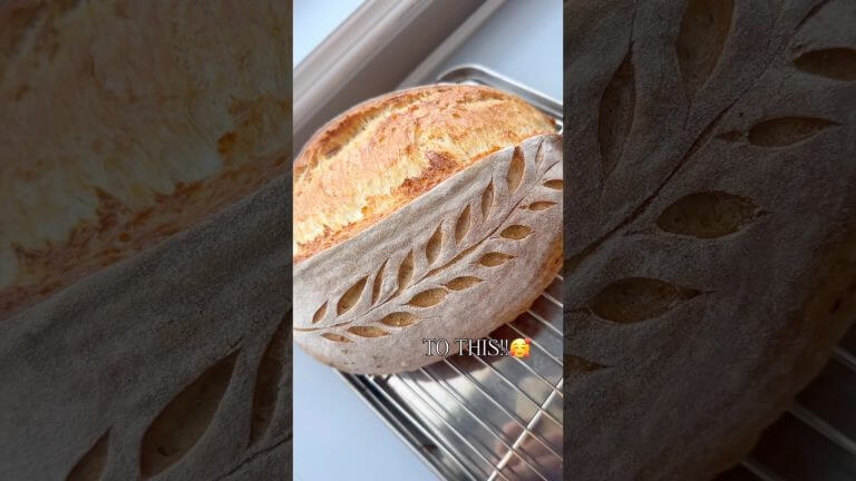 How I Upgraded My Wheat Stalk Scoring 🌾 Sourdough Crust Tutorial #shorts #bread #fyp #asmr #foryou
