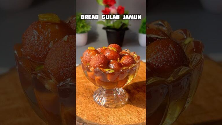Viral Bread Gulab Jamun Recipe #shorts #recipe #gulabjamun #dessert #trending #shortsfeed #viral