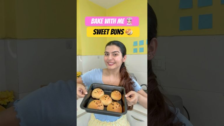 Bake With Me 🩷✨ Sweet Buns at home Recipe #youtubeshorts #shorts #sweetbuns #recipe #baking