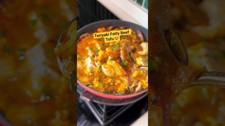 Teriyaki Fatty Beef Tofu😍 Super delicious 😋#shorts #cooking #delicious #food #recipe