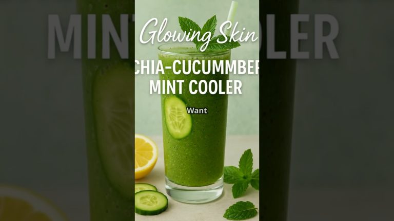 Glowing Skin Chia-Cucumber Mint Cooler 🌿✨ | Smoothie Recipe #breakfastideas #shortsfeed #shorts