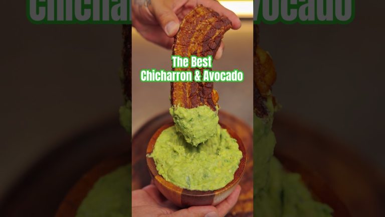 The BEST Chicharron and Guacamole dip! #tftibbq #80smusic #chicharron #avocado #porkbelly #crispy