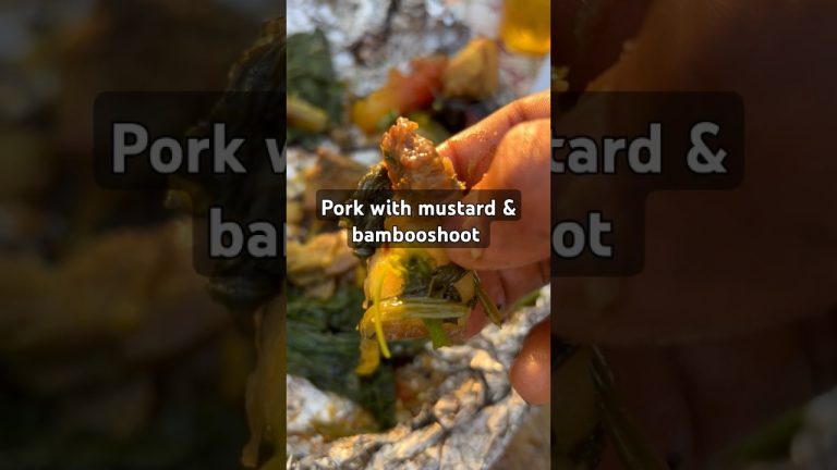 Pork with vegetable mustard & bamboo shoot #food #cooking #pork #recipe #tastyfood #chef #thechefjo