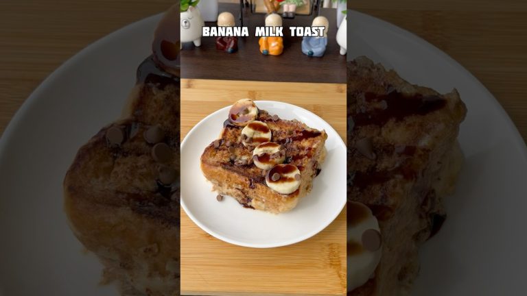 Banana milk toast recipe #shorts #recipe #toast #bread #banana #milk #trending #viral #shortvideo