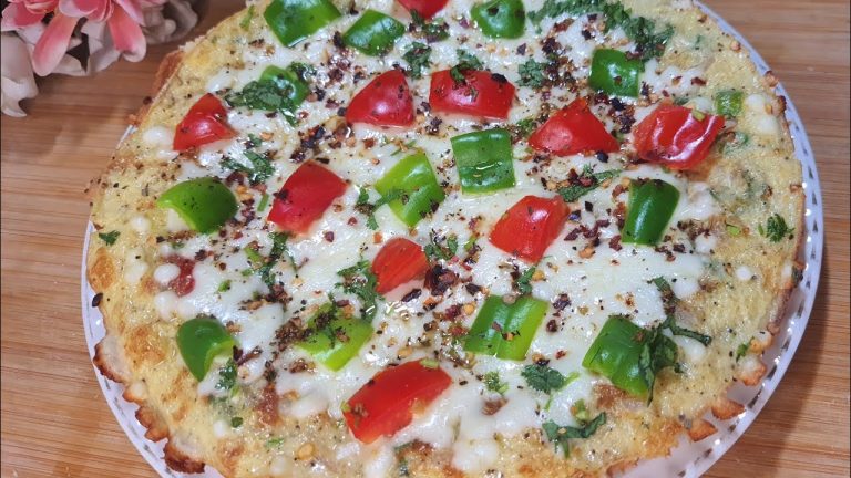 15 mins breakfast recipe idea, Bread Omelette Pizza Recipe | leftover bread pizza recipe