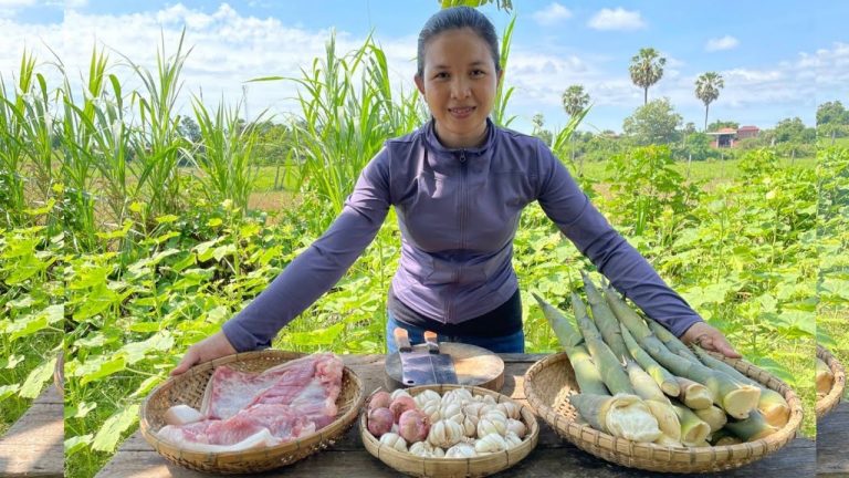 Cooking Pork with Fresh Bamboo Shoots and Aromatic Spices – Village Style Recipe