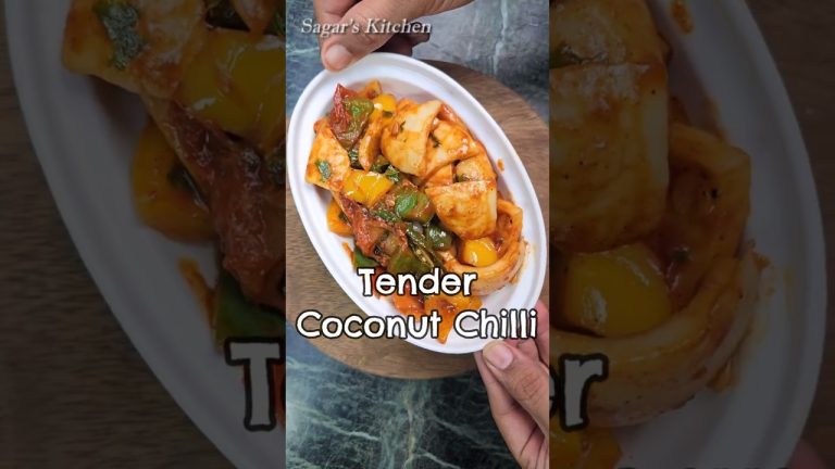 Tender Coconut Chilli Recipe नारियल के मलाई की चिल्ली रेसिपी #Shorts