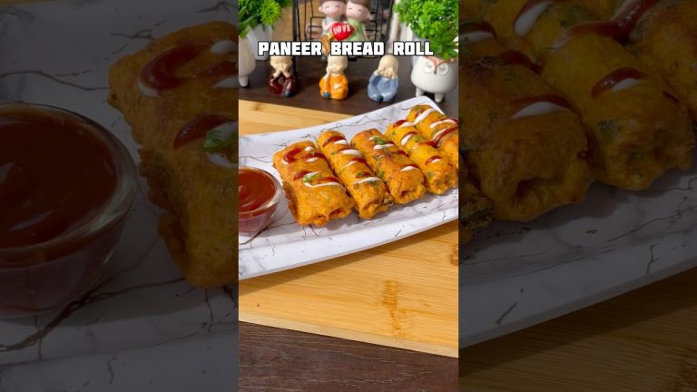 Trending paneer bread roll recipe #shorts #recipe #snacks #paneer #trending #viral #shortsfeed #roll
