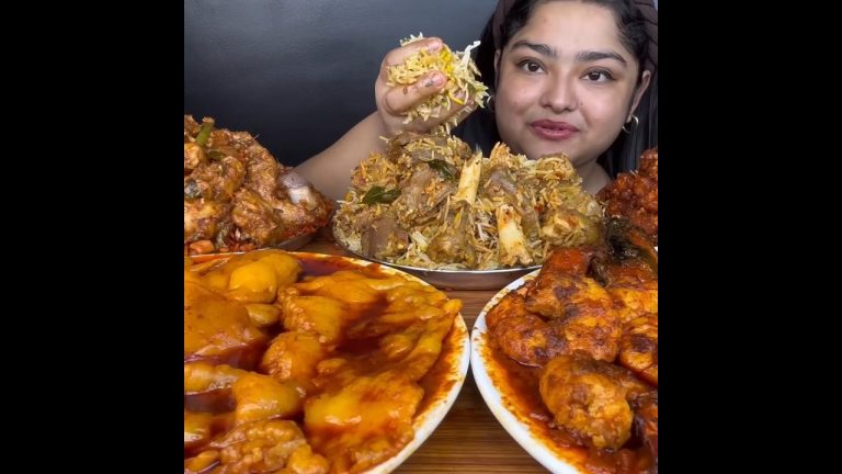 ASMR: EATING SPICY MUTTON CURRY🔥 BASMATI RICE || #shorts #mukbangn#asmreating #mukbangasmr #asmr