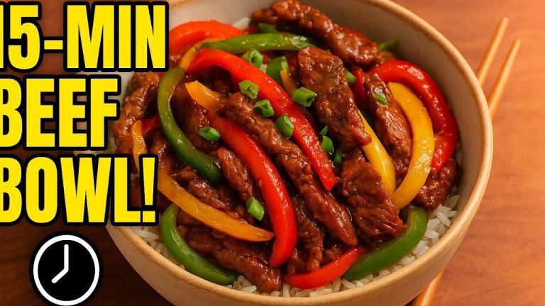 Savory Ground Beef & Bell Pepper Stir-Fry 🍚 | Quick 15-Minute Asian Dinner Recipe
