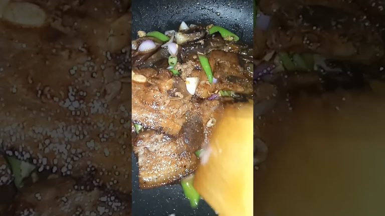 Pork Belly Adobo with fried Eggplant and Green Chili || Yummilicious 😋😋