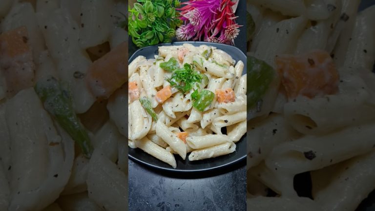 White Sauce Pasta Recipe #shorts #ytshorts #shortsfeed #trending #pasta #cooking #recipe