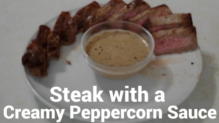 Steak with a Creamy Peppercorn Sauce