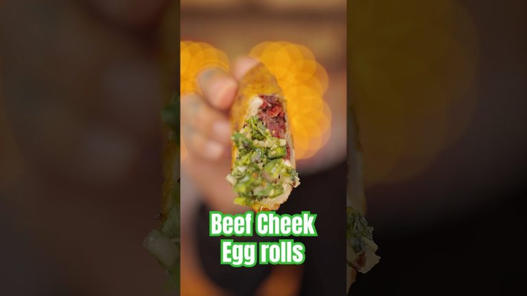 Beef Cheek Egg Rolls w/ Chimichurri #eggroll #eggrollrecipe #beefcheeks #tftibbq #bbq