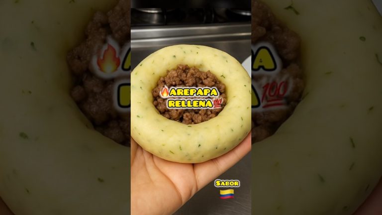 ARRPAS DE PAPA RELLENAS DE CARNE, Irresistible delicia 😋 #shorts #food #recipe #arepas #viral