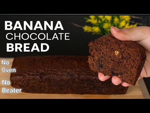 Banana Chocolate Bread Recipe l Easy Tea Time Cake l No Oven , No Beater