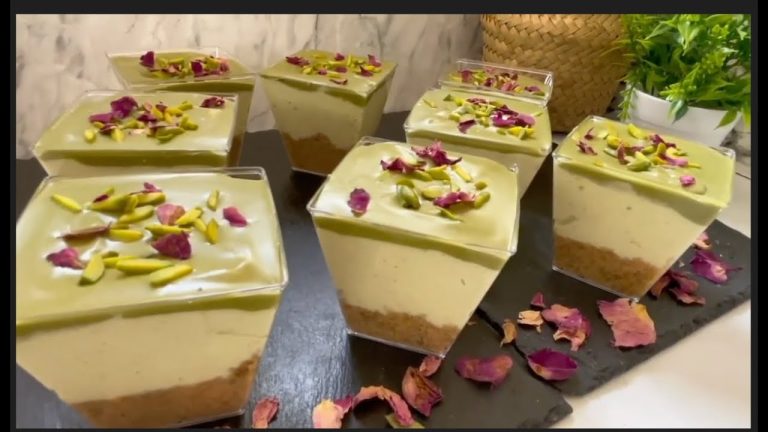 Homemade Pistachio Cream dessert recipe in NO BAKE Dessert  Very Easy and Yummy!