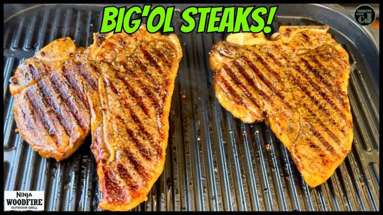 Want Perfect Porterhouse Steaks Every Time?  Ninja Woodfire Grill!