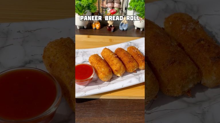 Paneer bread roll recipe #shorts #recipe #snacks #bread #cheese #paneer #trending #viral #shortsfeed