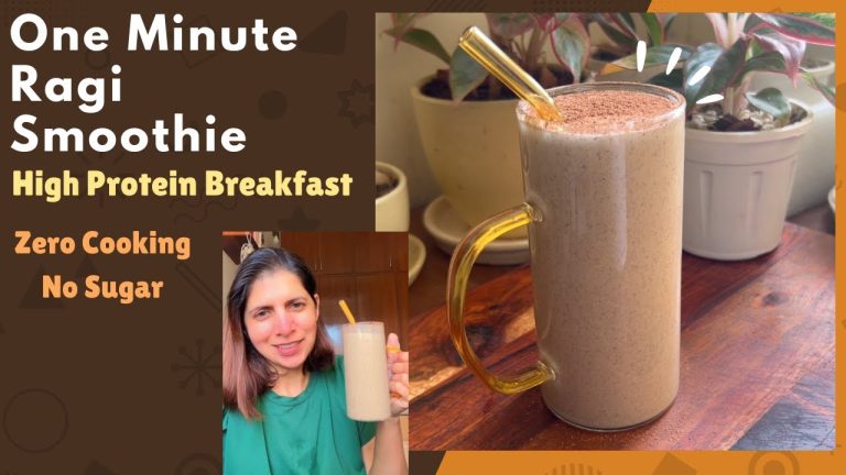 1 Minute Ragi Smoothie Recipe for Weight Loss | High Protein Indian Breakfast | No Cooking, No Sugar