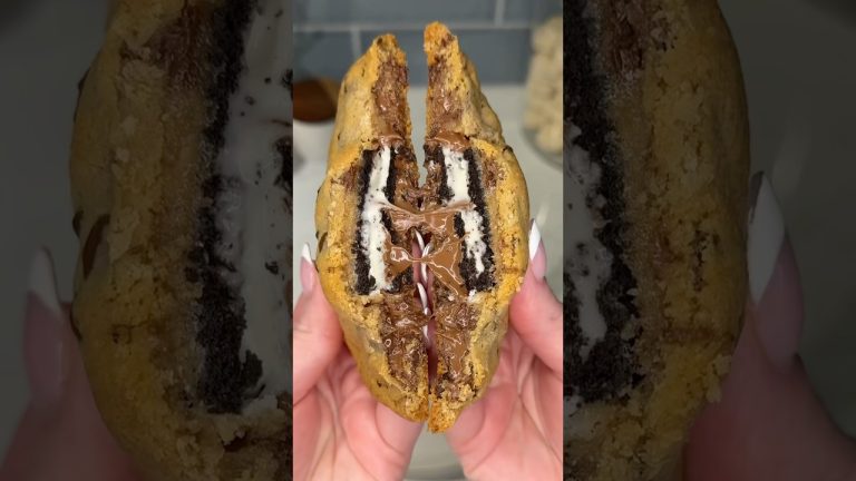 viral oreo nutella stuffed chocolate chip cookies recipe 🍪 #shorts #cookies #easyrecipe #dessert