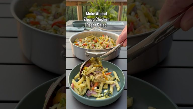 Zhoug Chicken Pasta Salad with Roasted Vegetables