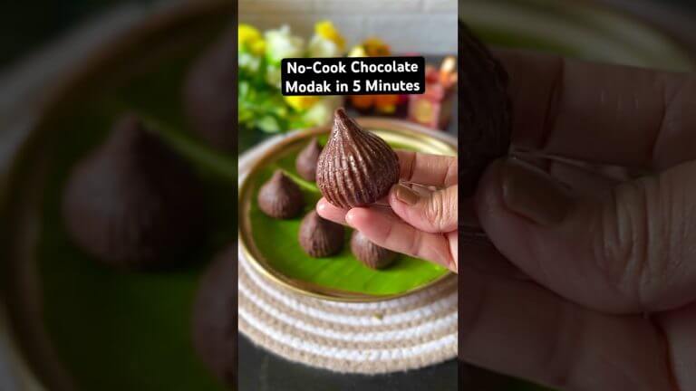 No-Cook Chocolate Modak in 5 Minutes / Ganesh Chaturthi Sweet