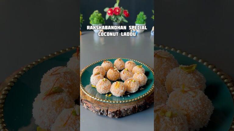 Rakshabandhan Special Coconut Laddu Recipe #shorts  #rakshabandhan #dessert #laddu