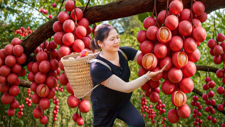 Harvesting Giant Burmese Grapes & Delicious BBQ Pork Pies – Sold Out at Village Market