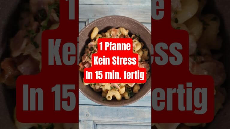 Cremig & schnell Schinken‑Käse‑Nudelpfanne in 15 Min. #schnellerezepte #einfacherezepte #nudelrezept