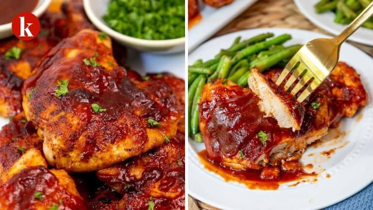 Oven Baked BBQ Boneless Skinless Chicken Thighs