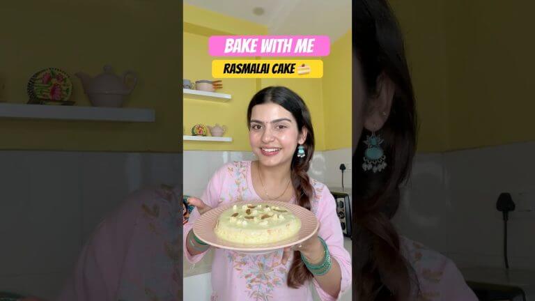 Bake With Me 🩷✨ Rasmalai Cake🍰 For Bappa 🙏🏻 #youtubeshorts #shorts #recipe #bakewithme
