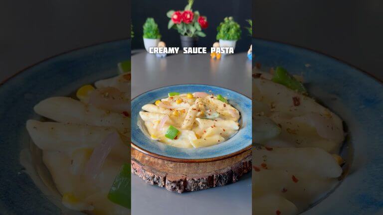 Recipe of white sauce pasta #shorts #recipe #pasta #easyrecipe