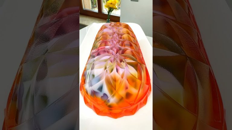 The #1 Amazing Jelly Cake Recipe with Rainbow hearts Gelatine 🌈❤️🌈❤️ #jelly #dessert #satisfying