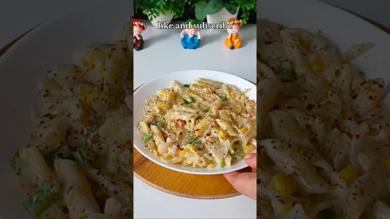 Trending Creamy White Sause Pasta  😍😋#shorts #ytshorts #trending #viral #easy #recipe  #shortsfeed