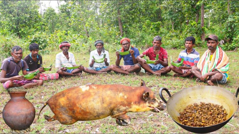 Indian Tribe People Cooking Full Pig | PORK RECIPE | Cooking & Eating Tribe People……..