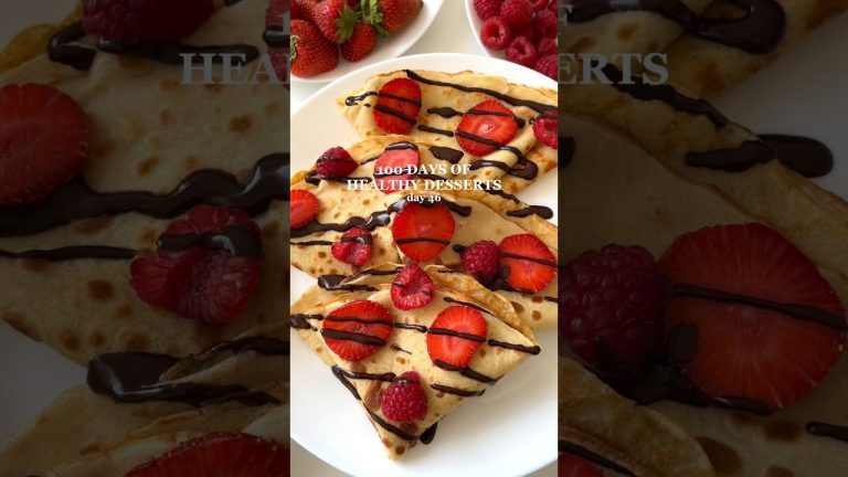 3-ingredient Crepes🤩 #healthydessert #recipe #crepes #glutenfree #glutenfreerecipes