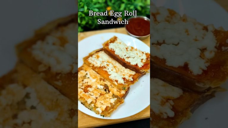 Bread Egg Roll Sandwich Recipe | Cheese Bread Egg Roll | easy breakfast recipes #shorts #egg #bread