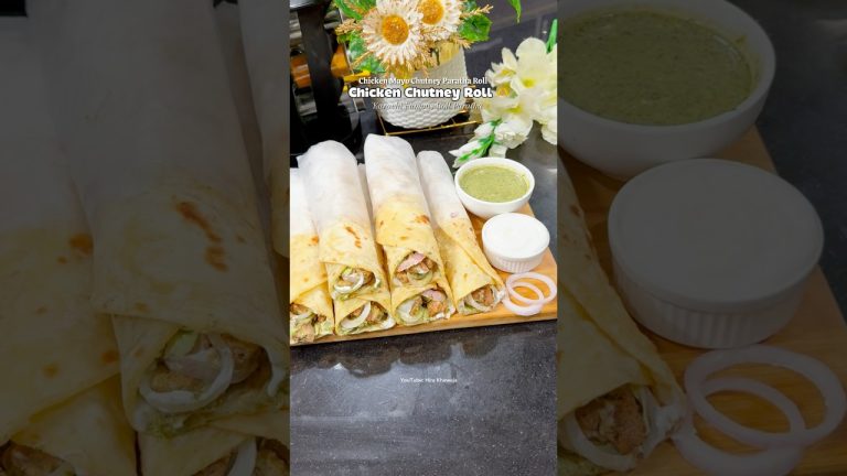 Forget Shawarma And make this Chicken Chutney Paratha Roll Recipe 👌#shorts #shawarma #rollparatha