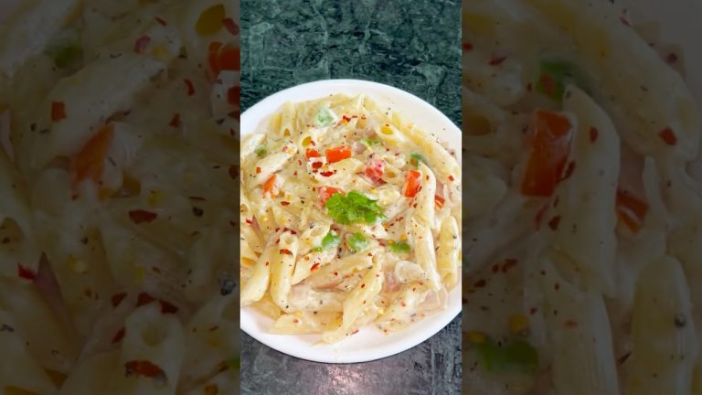 This is the easiest white sauce pasta recipe #whitesaucepasta #pasta #trending #viral