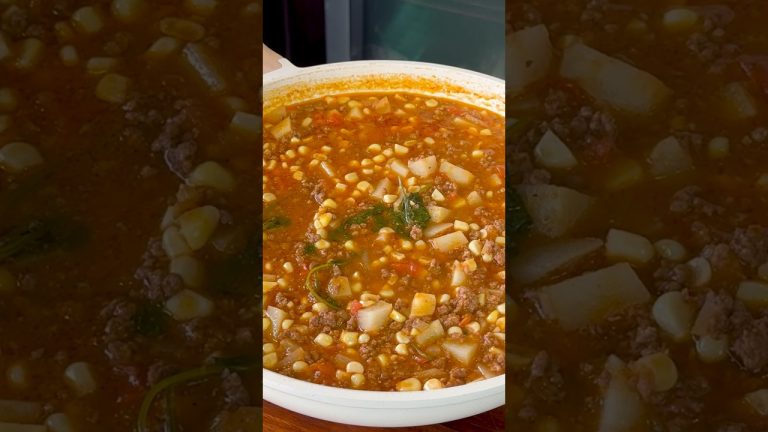 Picadillo de Res con Papas y Elote Recipe #shorts